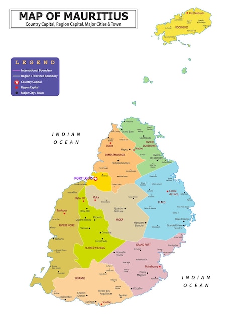 Mapa político del país con la capital de la provincia o la capital del estado, las principales ciudades y pueblos