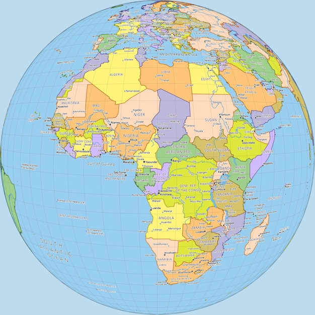 Un mapa político sencillo de África
