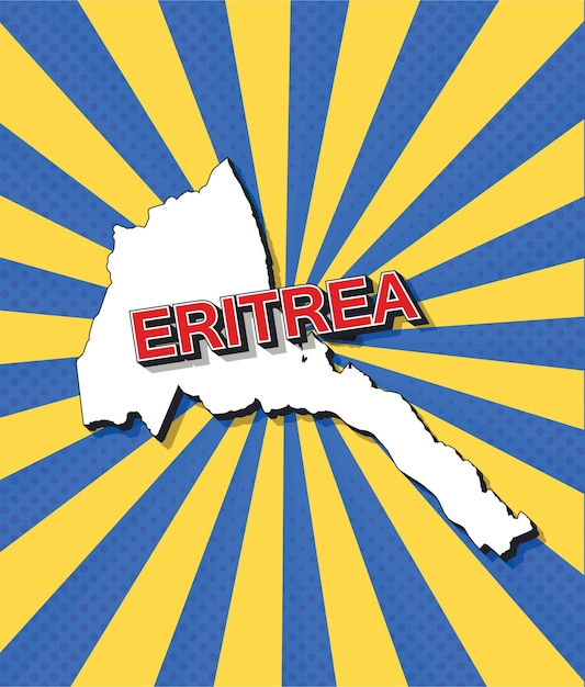 Mapa pop art de eritrea