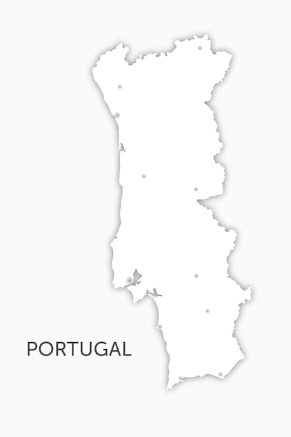 Mapa de portugal con papel cortado