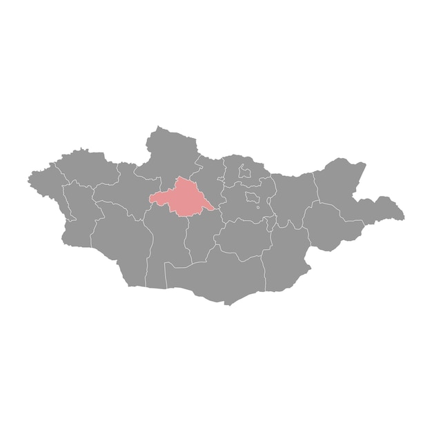 Mapa de la provincia de Arkhangai división administrativa de Mongolia Ilustración vectorial