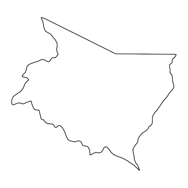 Mapa de la provincia de Cartago división administrativa de Costa Rica Ilustración vectorial
