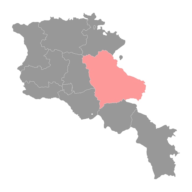 Mapa de la provincia de Gegharkunik división administrativa de Armenia