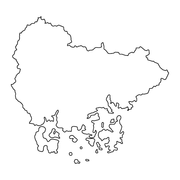 Vector mapa de la provincia de gyeongsang del sur de corea del sur ilustración vectorial