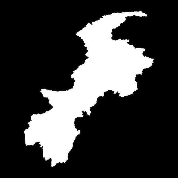 Mapa de la provincia de Khyber Pakhtunkhwa provincia de Pakistán ilustración vectorial