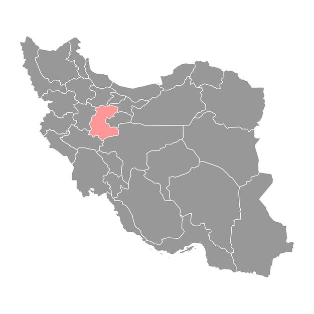 Mapa de la provincia de Markazi división administrativa de Irán ilustración vectorial