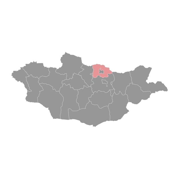 Mapa de la provincia de Selenge división administrativa de Mongolia Ilustración vectorial