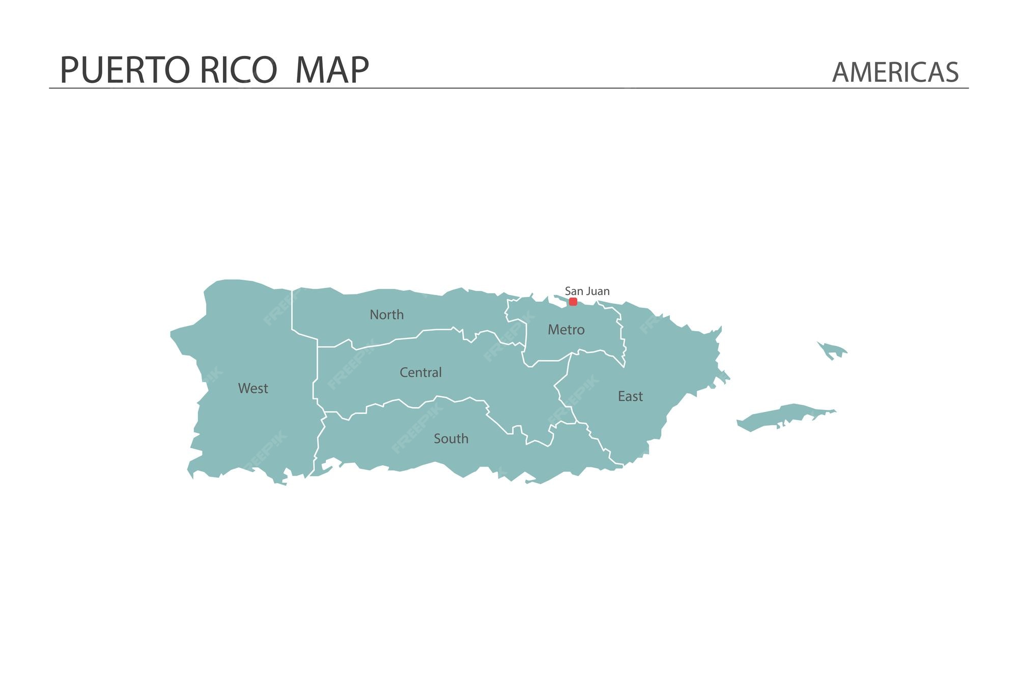Mapa de puerto rico ilustración vectorial el mapa tiene todas las