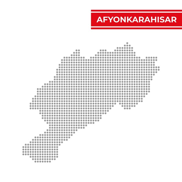 El mapa punteado de Afyonkarahisar es una provincia de Turquía