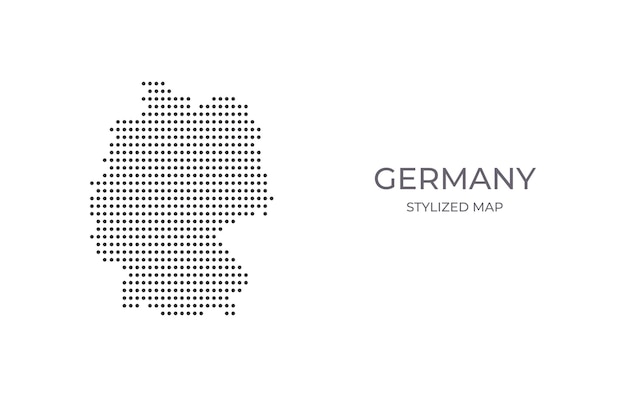 Vector mapa punteado de alemania en estilo minimalista estilizado