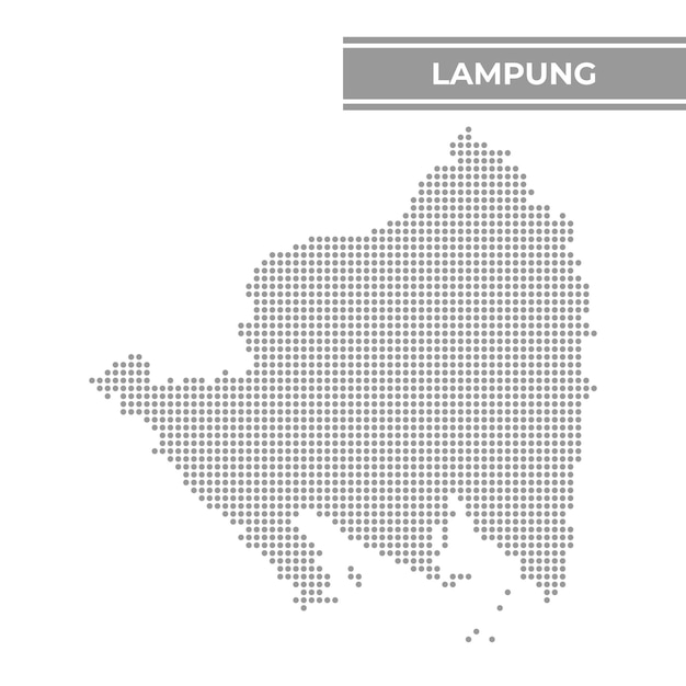 El mapa punteado de Lampung es una provincia de Indonesia