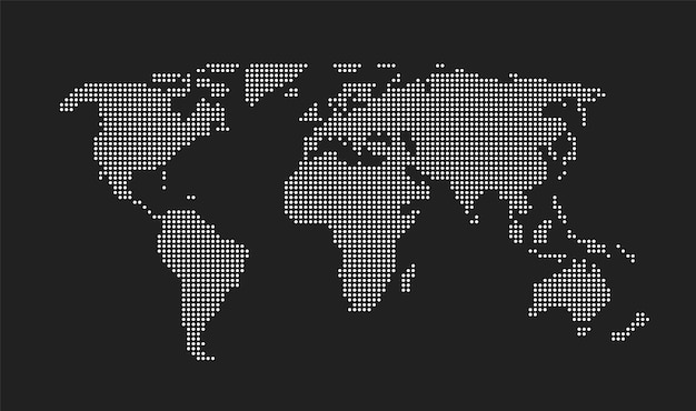 Mapa punteado del mundo ilustración vectorial