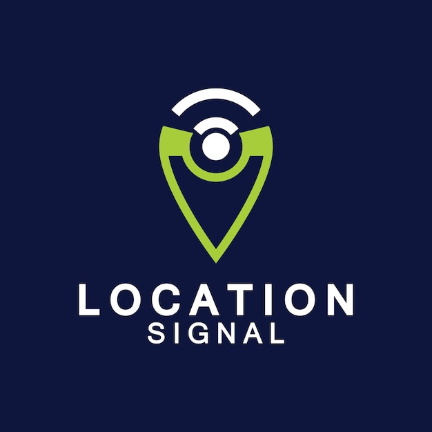 Mapa de puntero con diseño de logotipo de iconos de conexión de ubicación de señal de internet wifi