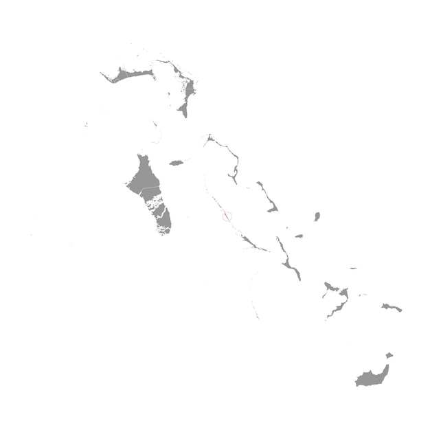 Mapa de punto negro división administrativa de las Bahamas Ilustración vectorial