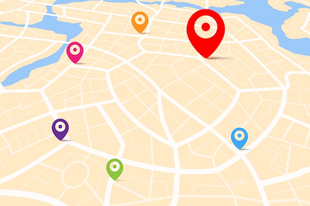 Mapa con punto de ubicación de destino