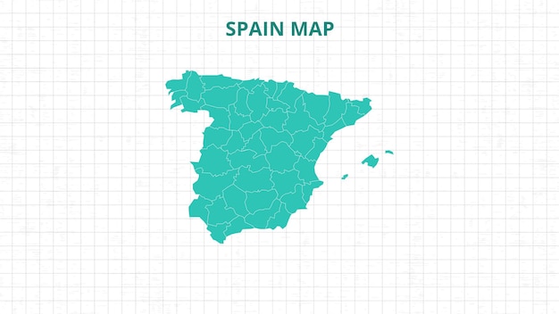 Un mapa que destaca España Mapa de España mapa moderno con color gris Hola detallado