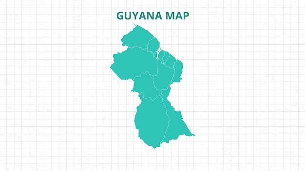 Un mapa que destaca el mapa de Guyana El mapa moderno de Guyana con el color gris Hi detallado
