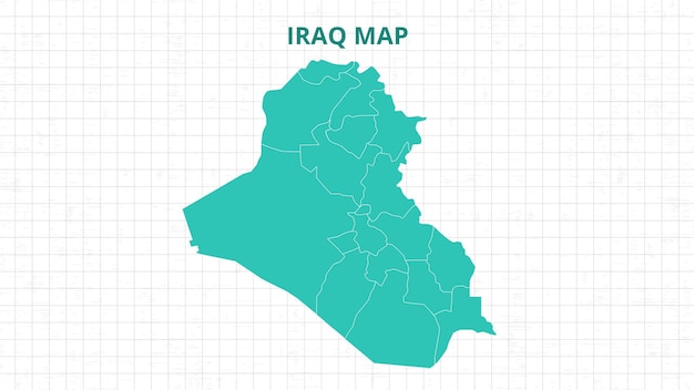 Un mapa que destaca el mapa de Irak El mapa moderno de Irak con el color gris Hi detallado