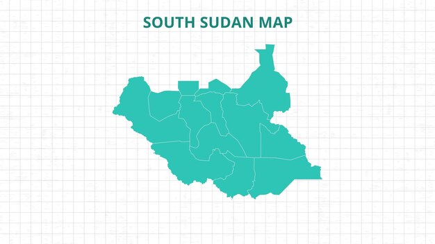 Un mapa que destaca el mapa de Sudán del Sur El mapa moderno del Sudán del Sudán con el color gris Hi detallado