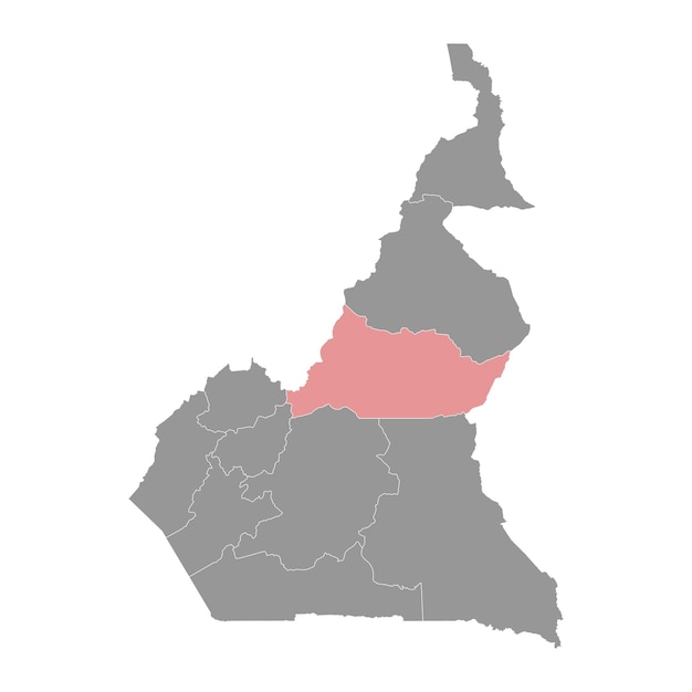 Mapa de la región de Adamawa división administrativa de la República de Camerún Ilustración vectorial