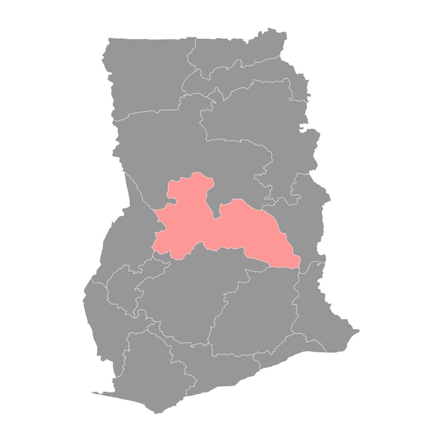 Mapa de la región de Bono East división administrativa de Ghana Ilustración vectorial