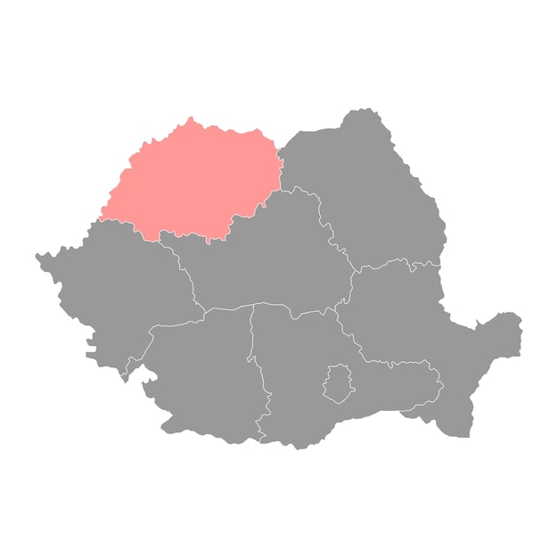 Mapa de la región de desarrollo de Nord Vest región de Rumania Ilustración vectorial