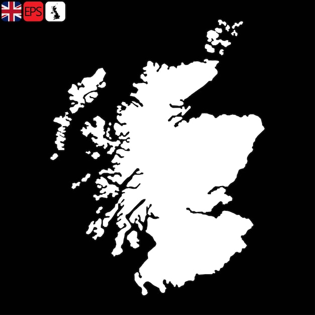 Mapa de la región de Escocia Reino Unido ilustración vectorial