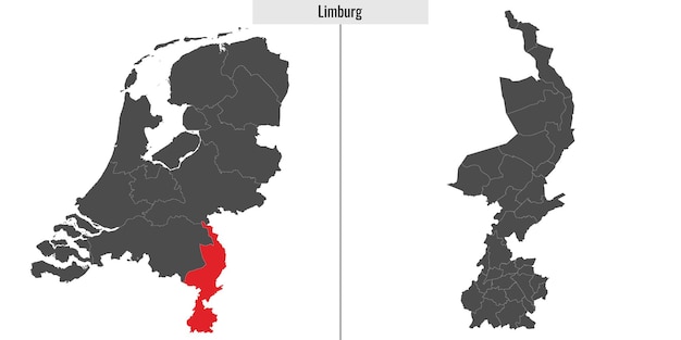 Mapa de la región de Limburgo de los Países Bajos