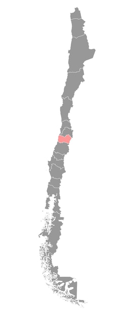 Vector mapa de la región de ohiggins división administrativa de chile