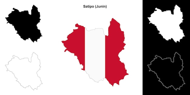 Mapa de la región de Satipo Junin con bandera peruana