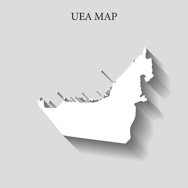 Mapa de la región simple y minimalista de los Emiratos Árabes Unidos