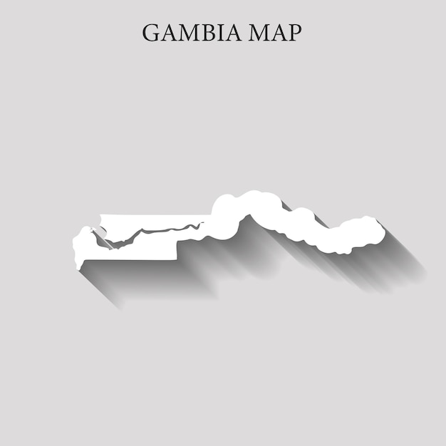 Mapa de la región simple y minimalista de Gambia