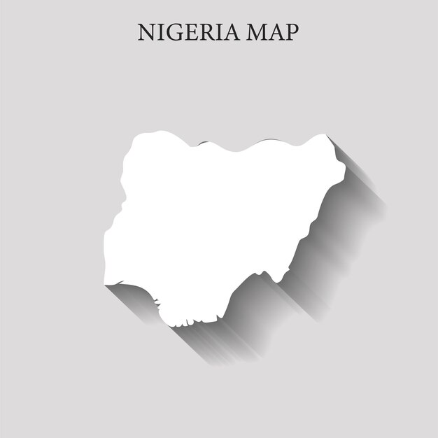 Mapa de la región simple y minimalista de Nigeria