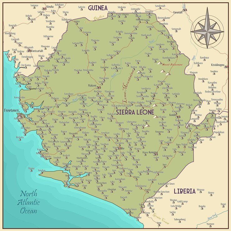 Vector un mapa de la región sur de áfrica con el nombre del país en él