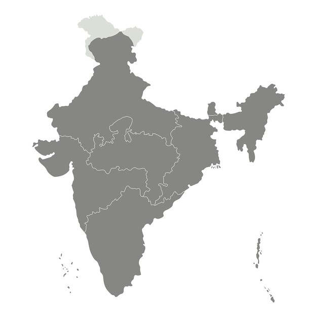 Mapa de las regiones administrativas de India Mapa de la India