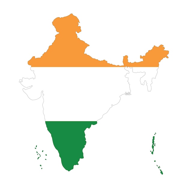Mapa de las regiones administrativas de India Mapa de la India