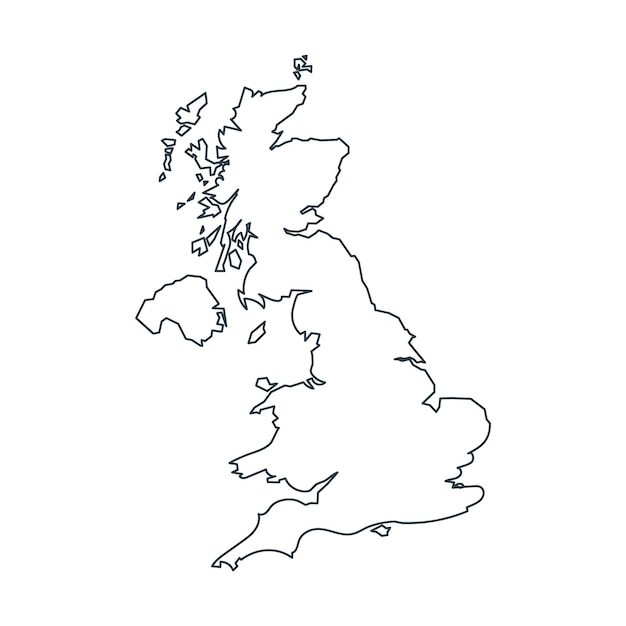 Mapa de Reino Unido aislado sobre fondo blanco Ilustración vectorial
