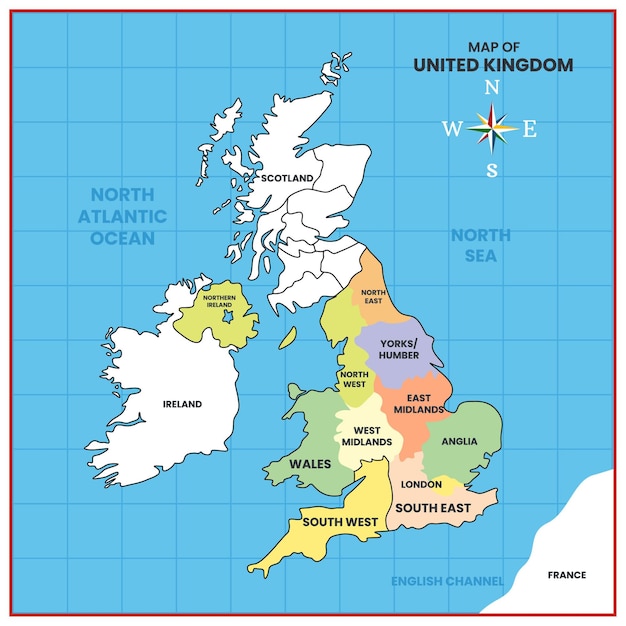 Vector mapa de reino unido país