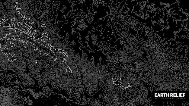 Mapa de relieve de tierra abstracto vectorial Mapa de elevación conceptual generado