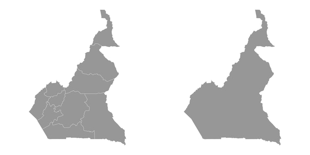 Mapa de la República de Camerún con divisiones administrativas Ilustración vectorial