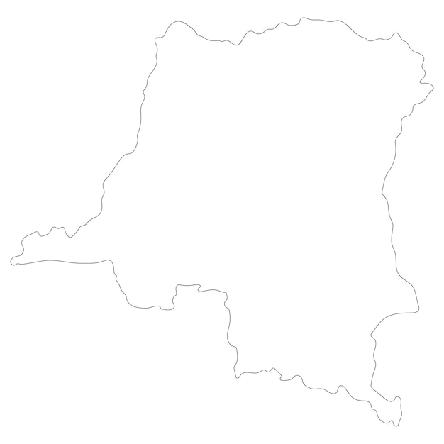 Mapa de la República Democrática del Congo Mapa del Congo en color blanco