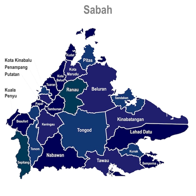 Vector mapa de sabah