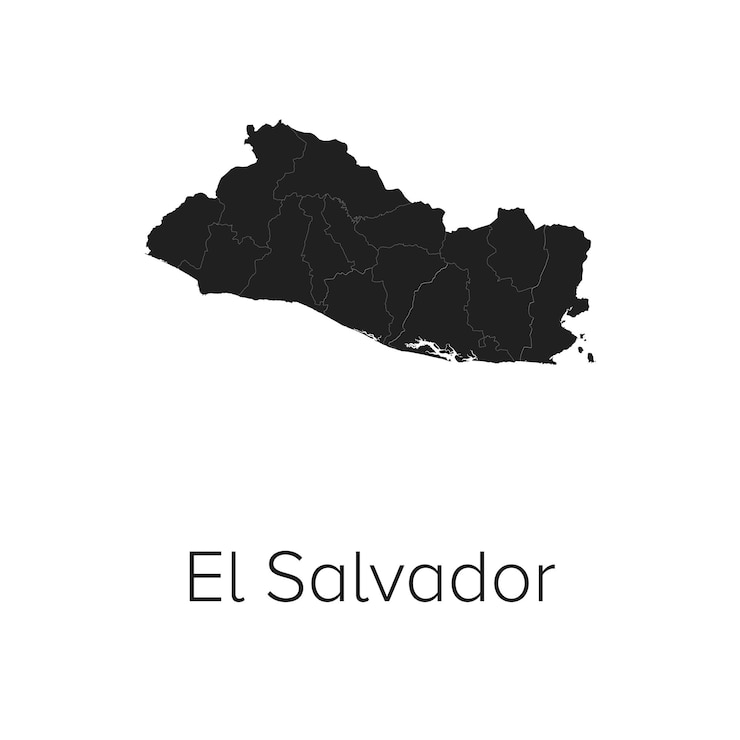 Vector mapa de el salvador ilustración vectorial silueta contorno mapa de viajes y turismo de el salvador