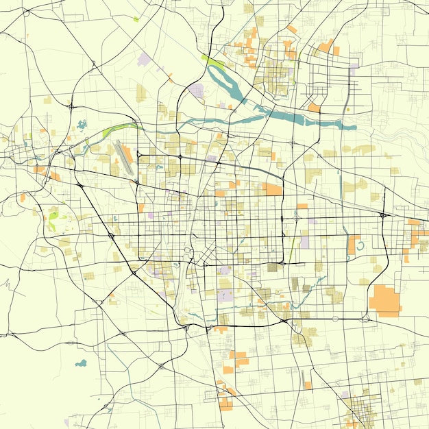 Vector mapa de shijiazhuang hebei china