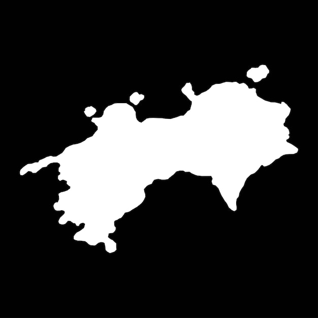Mapa de Shikoku Región de Japón Ilustración vectorial
