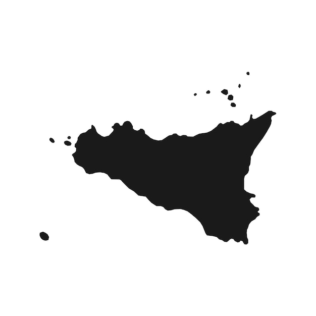 Vector mapa de sicilia región de italia ilustración vectorial