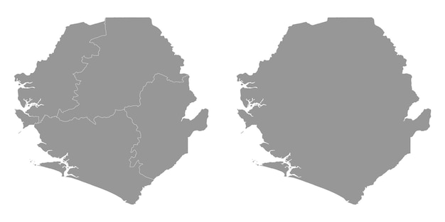 Mapa de Sierra Leona con divisiones administrativas de las provincias Ilustración vectorial