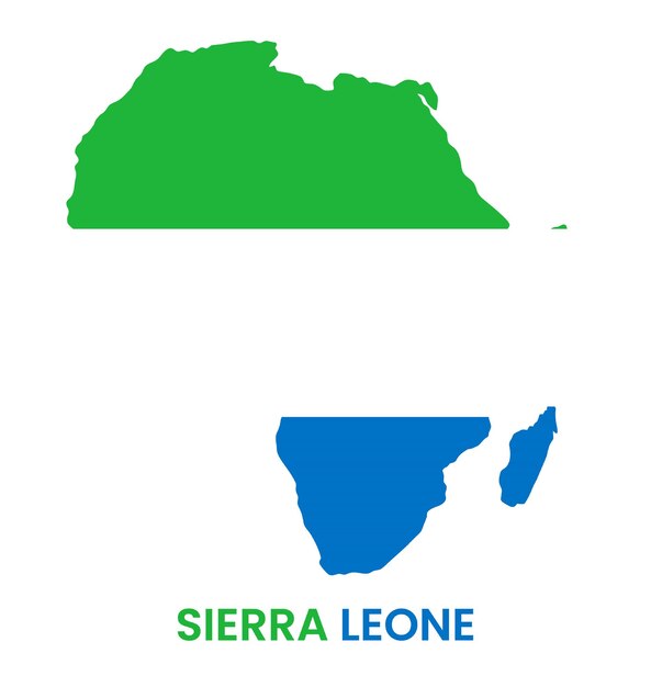 Un mapa de sierra leona con la palabra sierra leona en él