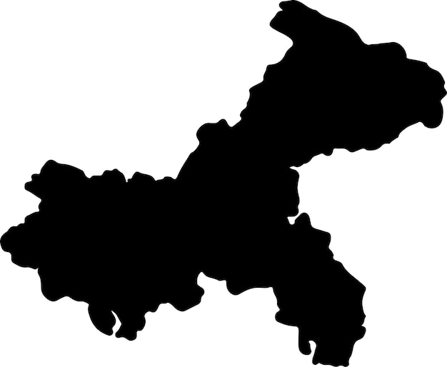 Mapa de silueta de Chongqing en China