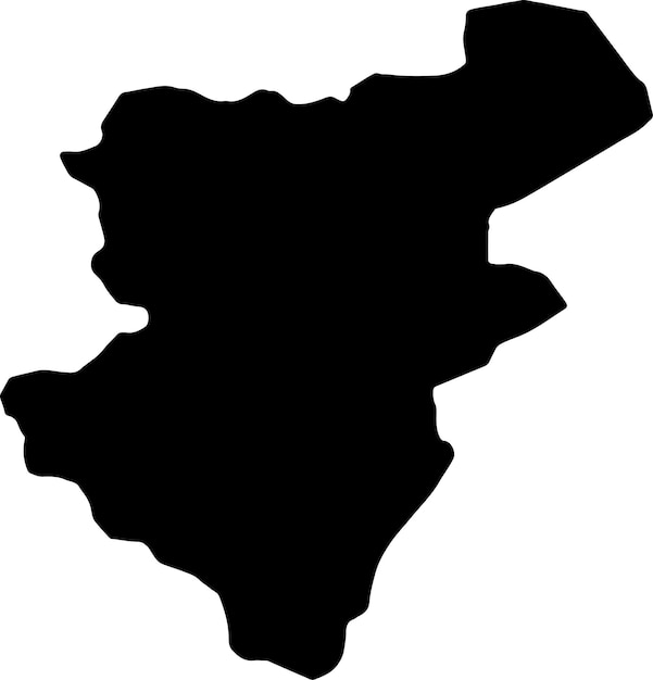 Mapa en silueta de la ciudad de Denizli, Turquía